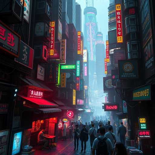 Cyberpunk cityscape