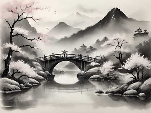 Japanese ink drawing