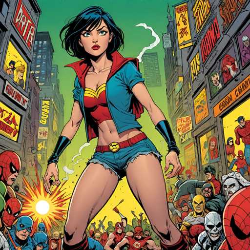 A vibrant, dynamic comic book panel depicts Supergirl standing defiantly amidst a cheering crowd in a bustling city. She's the central focus, radiating power with her confident pose and determined gaze. The art style is classic comic book, with bold lines, bright colors, and a sense of action.