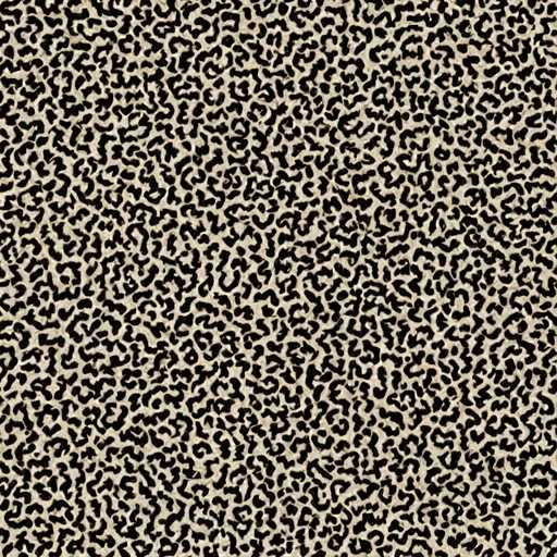 The image displays a repeating pattern of leopard print, featuring irregular black spots on a light beige background. The pattern is densely distributed across the entire frame, creating a visually consistent and textured surface. The style is abstract and decorative, reminiscent of a textile or wallpaper design.