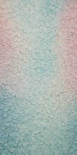 The image shows two distinct sections of a wall with different colors and textures. The left section is covered in blue and pink hues, while the right section has a gray background. The wall appears to be made of paper or fabric, as evidenced by the crinkled texture on the left side.