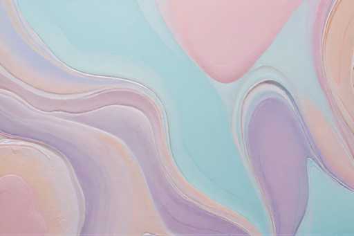 The image shows an abstract painting with a gradient background transitioning from pink at the top to blue at the bottom. The colors used are predominantly pastel shades of pink and blue, creating a soft and soothing visual effect. The painting is displayed on a canvas or wall, suggesting it could be part of a larger art installation or exhibition.