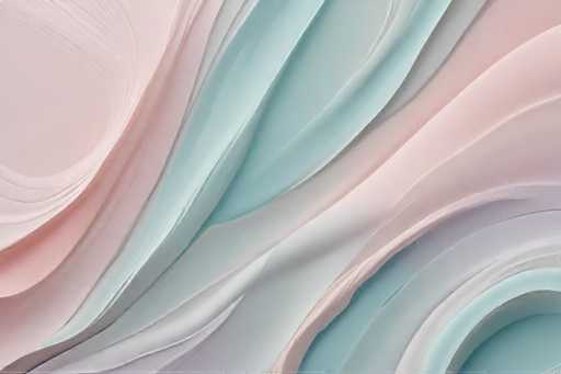 The image shows an abstract painting with a gradient background transitioning from pink at the top to blue at the bottom. The colors used are predominantly pink and blue, creating a visually striking effect. The painting is displayed in a square format against a gray background, which further accentuates its vibrant colors.